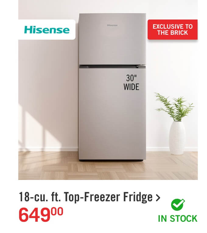 18-cu. ft. Top-Freezer Fridge.