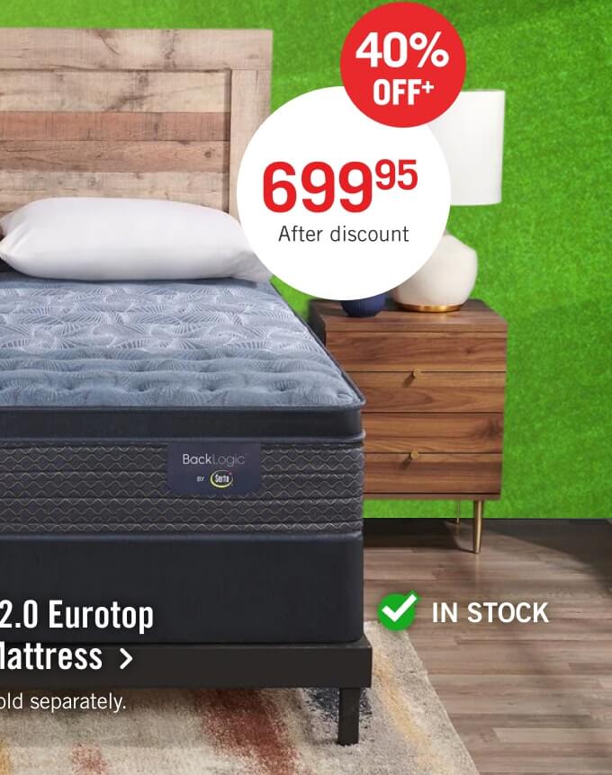 Back Logic 2.0 Eurotop Queen Mattress.