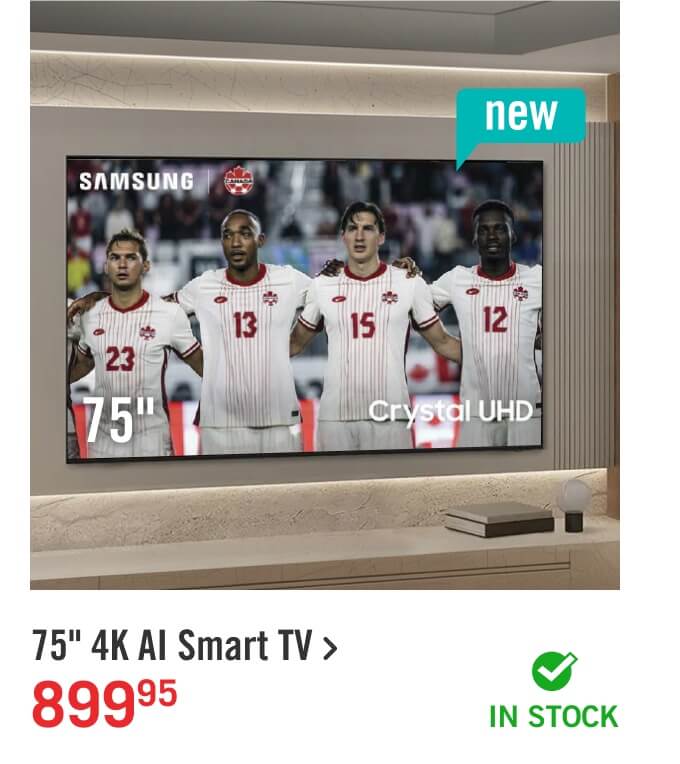 75" 4K AI Smart TV.