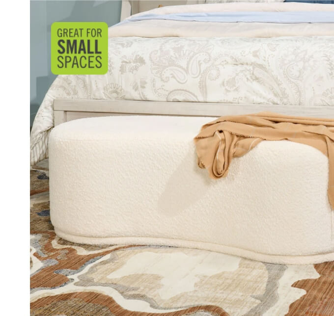 Maren Fabric Curved Bench.
