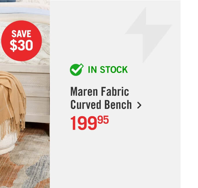 Maren Fabric Curved Bench.