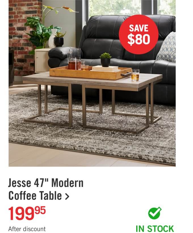 Jesse 47" Modern Coffee Table.