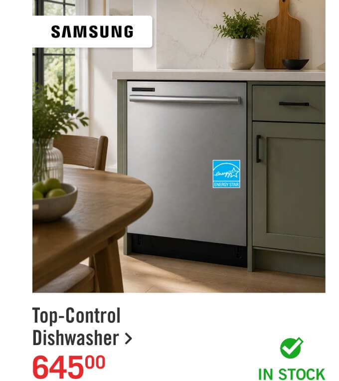 Top-Control Dishwasher.