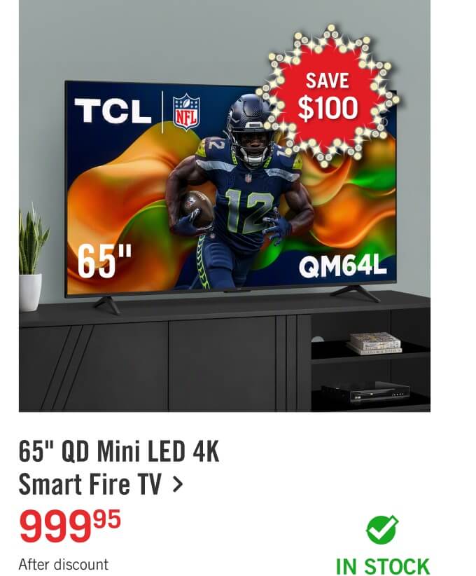 65" QD Mini LED 4K Smart Fire TV.