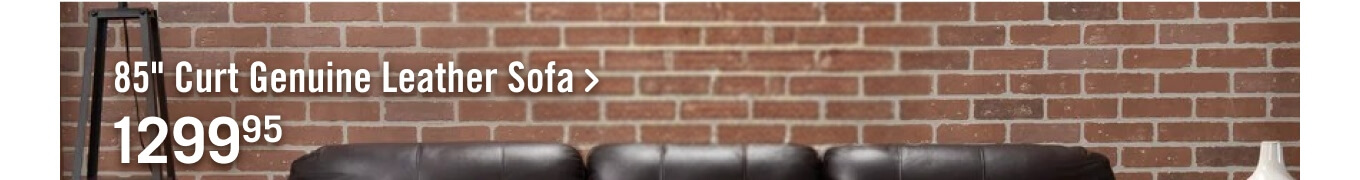 85" Curt Genuine Leather Sofa.