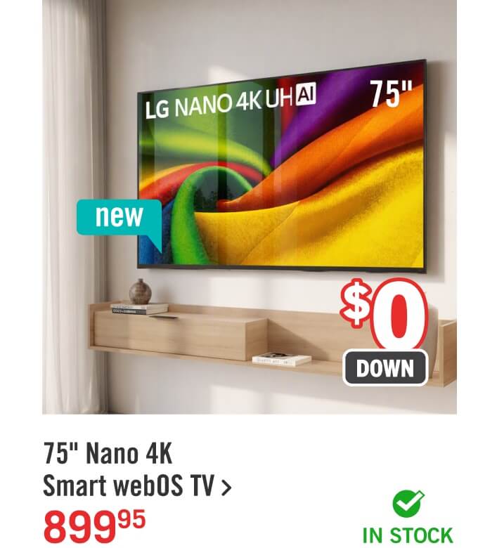 75" Nano 4K Smart webOS TV.