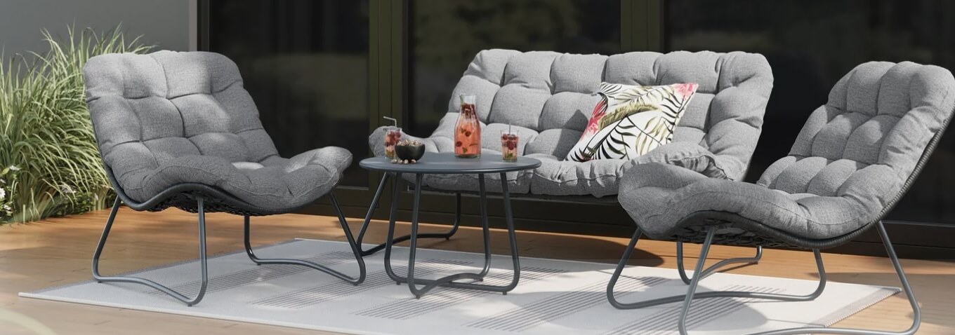 Oslo 4-Piece Outdoor Patio Conversation Set.