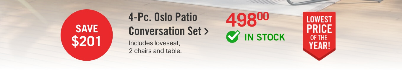 Oslo 4-Piece Outdoor Patio Conversation Set.