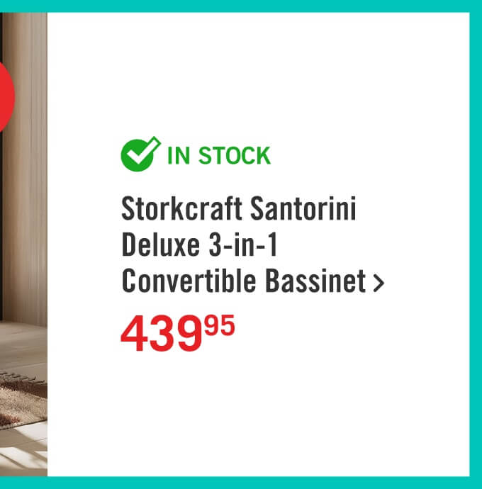 Storkcraft Santorini Deluxe 3-in-1 Convertible Bassinet .