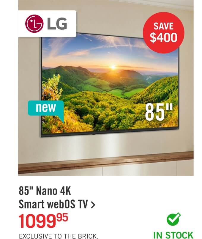 85" NU860 Series NANO UHD 4K Smart TV.