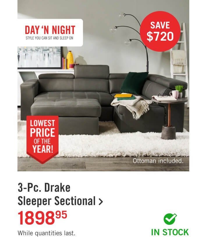 3-Pc. Drake Sleeper Sectional.