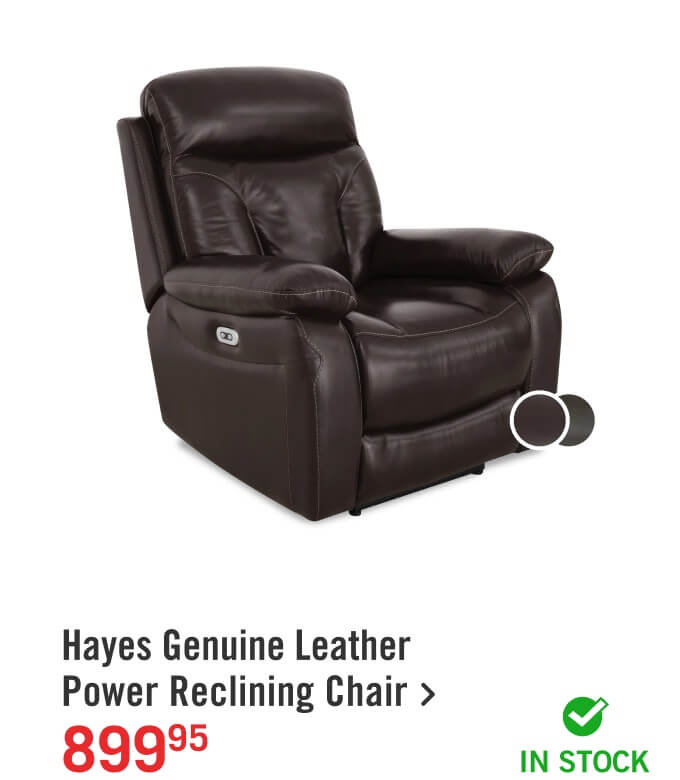 Hayes Genuine Leather Power Reclining Chair.