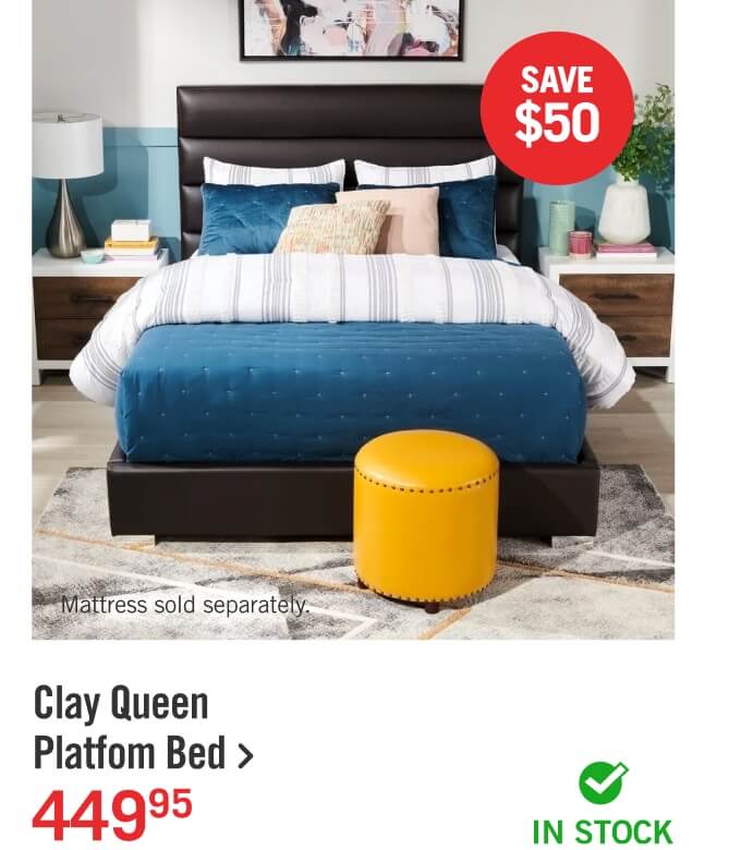 Clay Queen Platfom Bed.