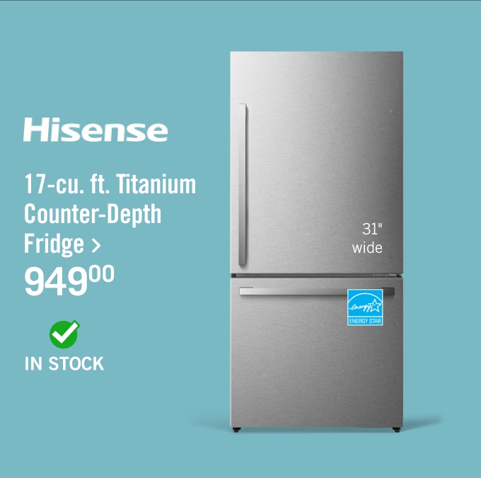 17-cu. ft. Titanium Counter-Depth Bottom-Freezer Fridge.
