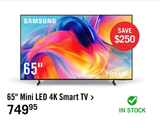 65" Mini LED 4K Smart TV.