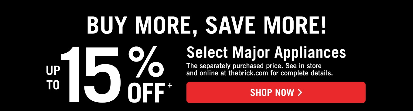 Up to 15% off Select Major Appliances.