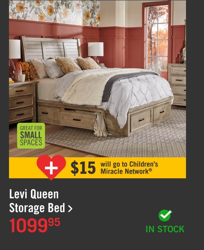 Levi Queen Storage Bed.