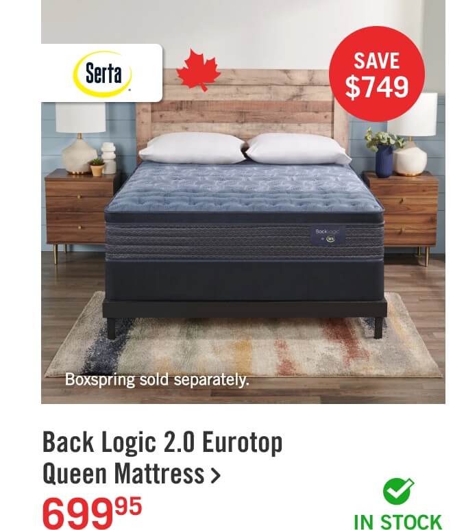 Back Logic 2.0 Eurotop Queen Mattress.