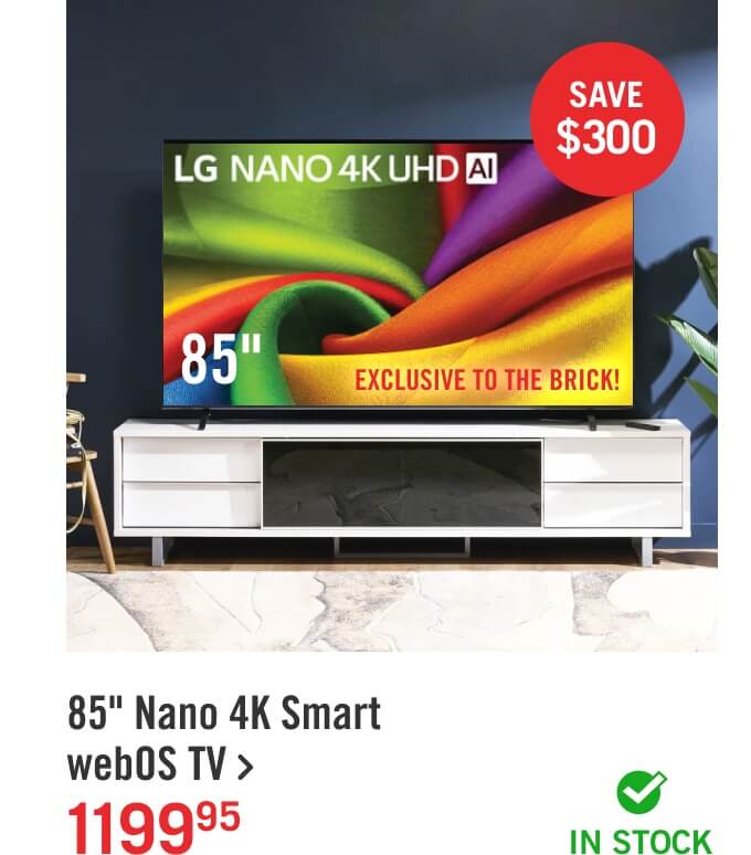 85" Nano 4K Smart webOS TV.
