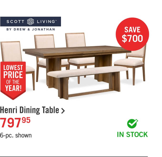 6-Pc. Henri Dining Package.