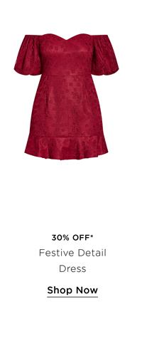 Shop Festive Detail Dress in love red for 30% OFF*