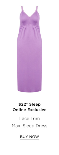 Shop the Lace Trim Maxi Sleep Dress