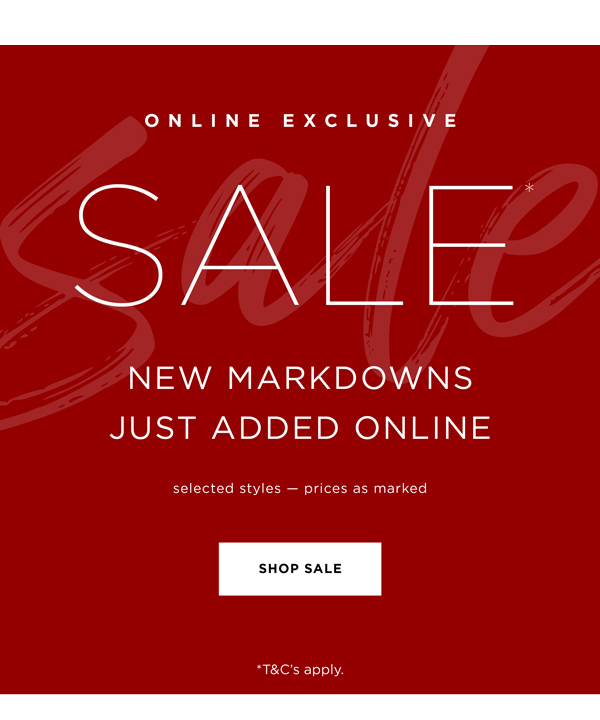Shop New Sale* Markdowns Online