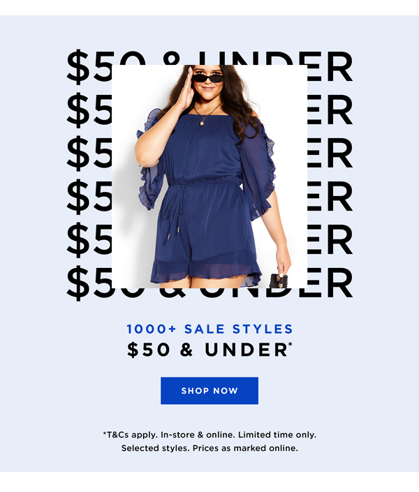 Shop Selected Sale Styles Now $50 & Under*