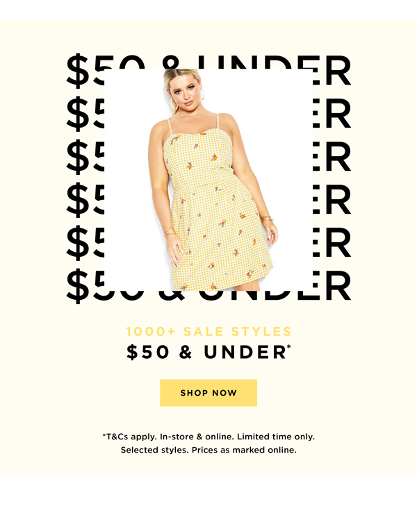 Shop Selected Sale Styles Now $50 & Under*