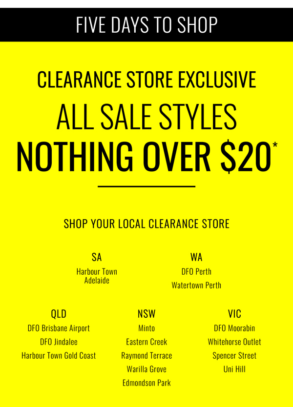 Clearance Store Exclusive | Shop Nothing Over $20*