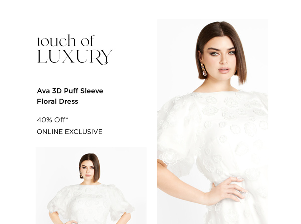 Ava 3D Puff Sleeve Floral Dress
