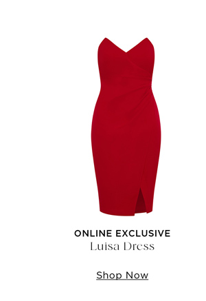 Shop Luisa Strapless V Midi Dress