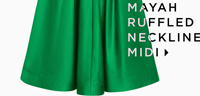 Shop the Mayah Ruffled Neckline Midi Dress