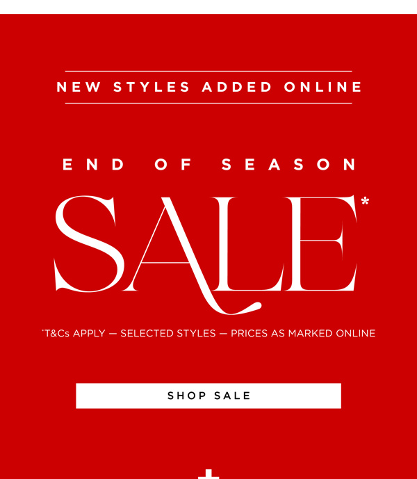 New Styles Added to End of Season Sale*