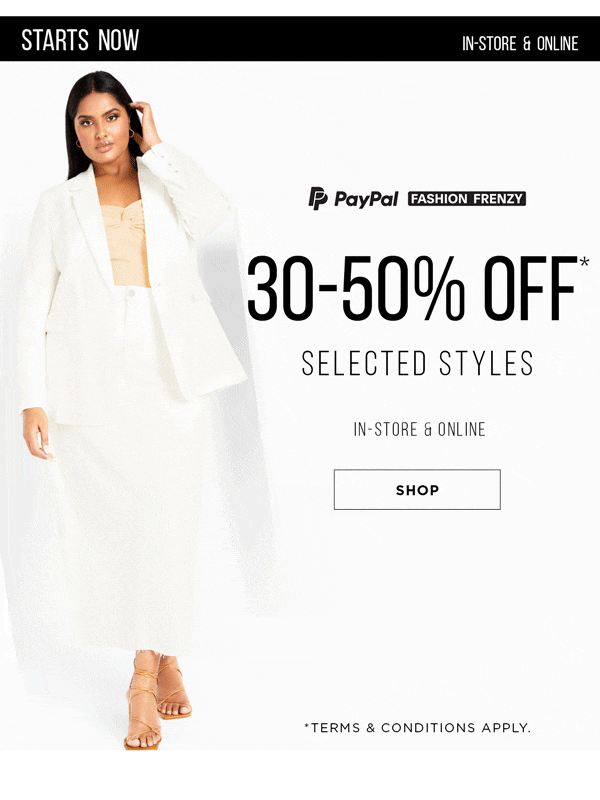 Shop 30-50% OFF*