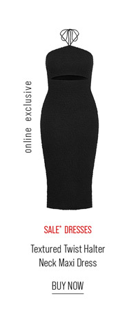 Textured Twist Halter Neck Maxi Dress