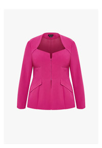 Sabine Collarless Square Neck Jacket