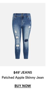 Patched Apple Skinny Jean