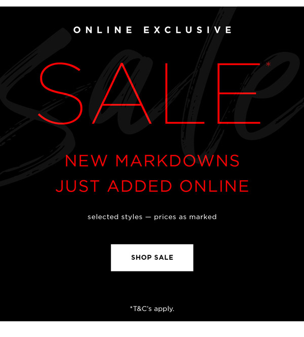 New Sale Markdowns