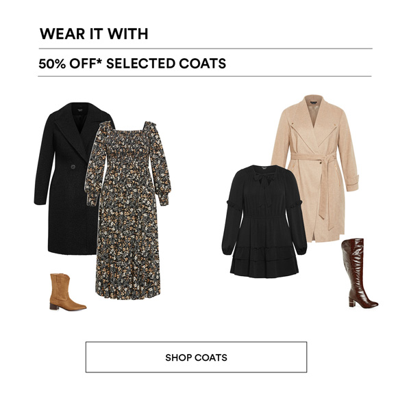 Shop 50% off* coats