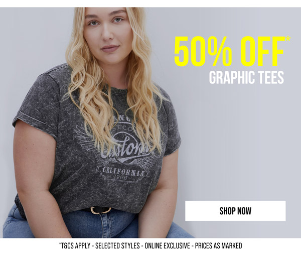 Shop 50% Off* Selected Graphic Tees Online