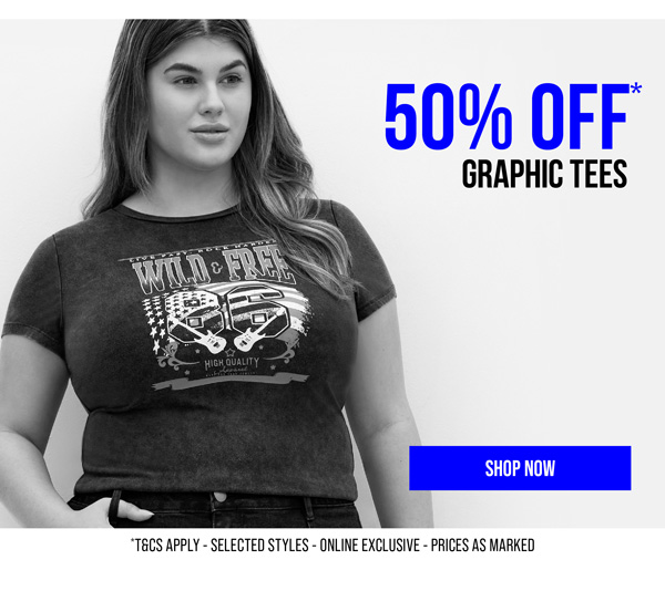 Shop 50% Off* Selected Graphic Tees