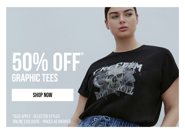 Shop 50% Off* Selected Denim & Graphic Tees Online