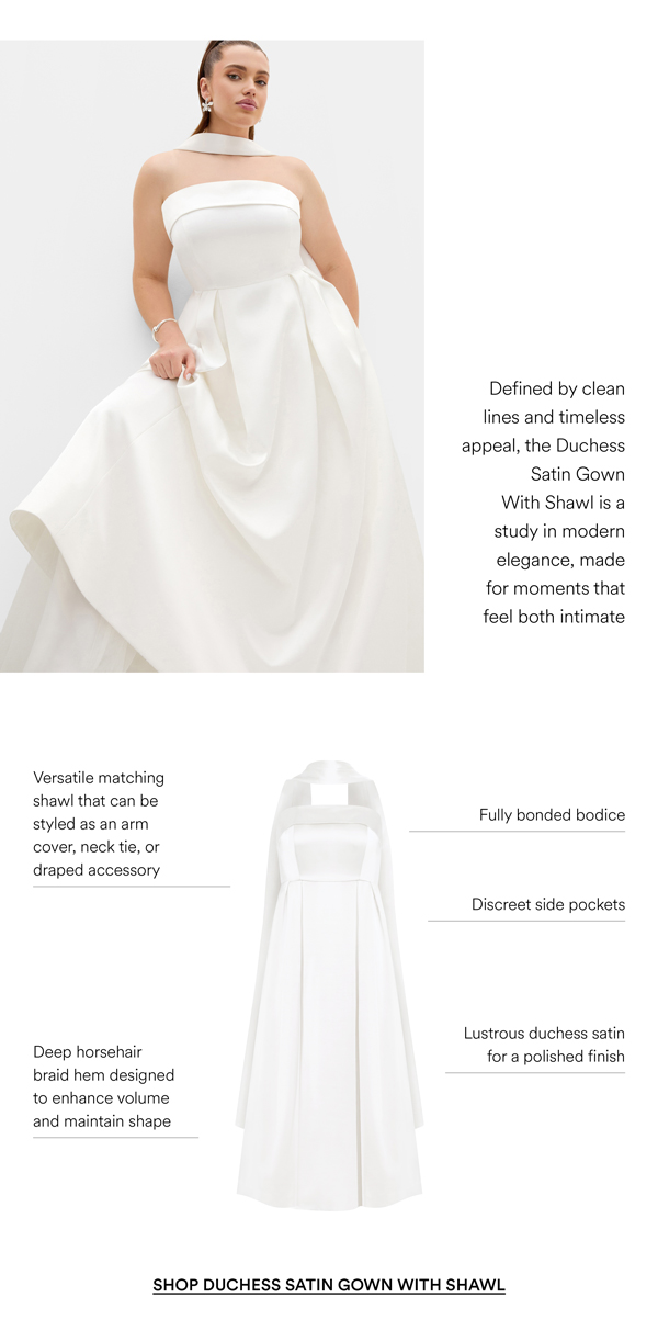 Shop the Duchess Satin Gown With Shawl