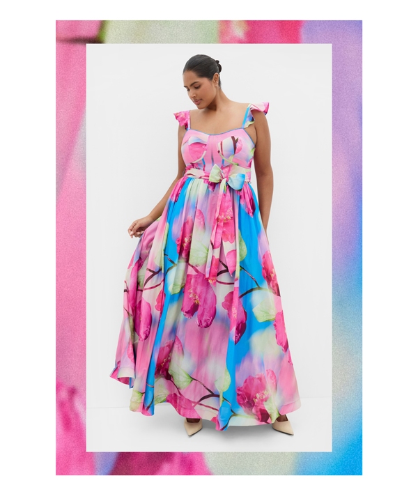 Shop the Annika Bloom Print Cotton Maxi Dress