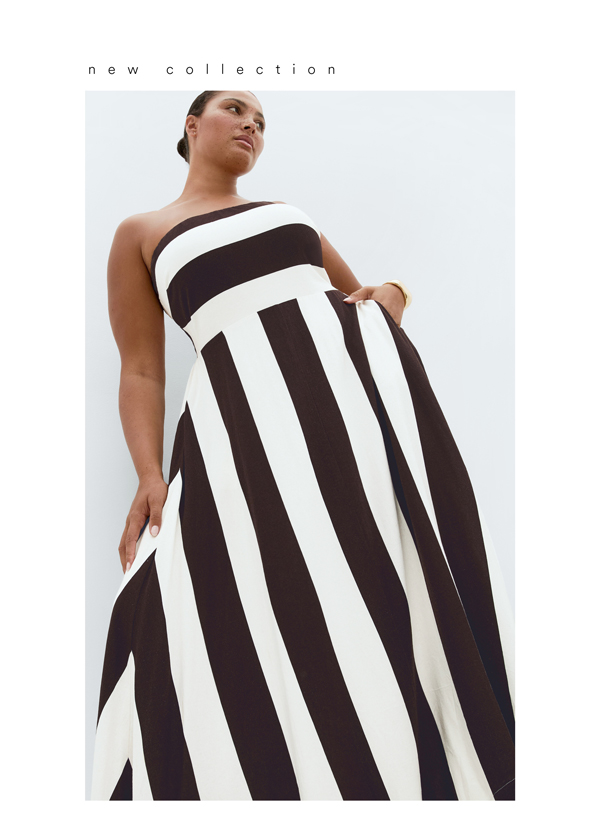 Shop the Simone Strapless Stripe Maxi Dress