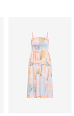 Shop the Jolie Trance Print Shirred Midi Dress
