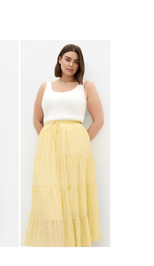 Shop the Milly Ditsy Print Tiered Maxi Skirt