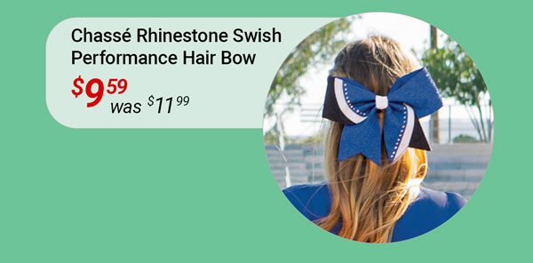 Chasse Rhinestone Swish Performance Hair Bow