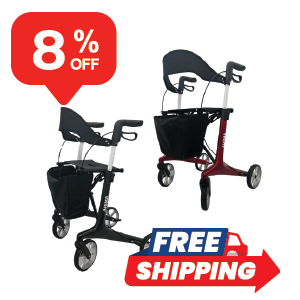 AMiNA Carbon Fiber Rollator Walker, Folding